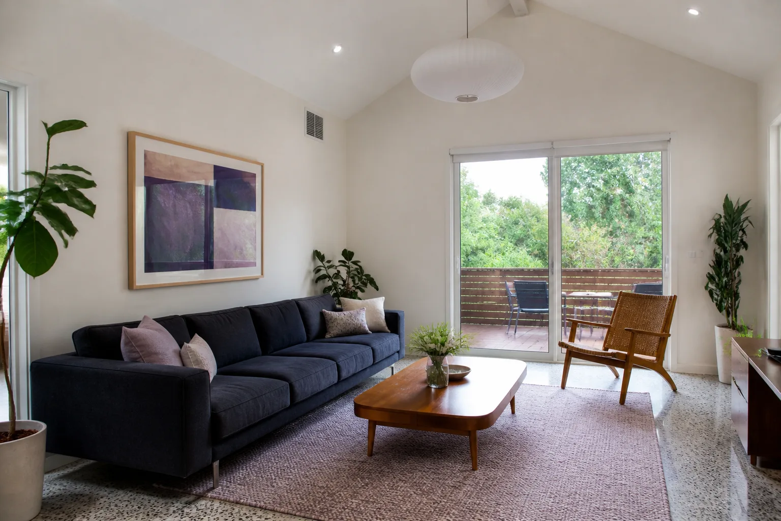 The living room inside a new ADU